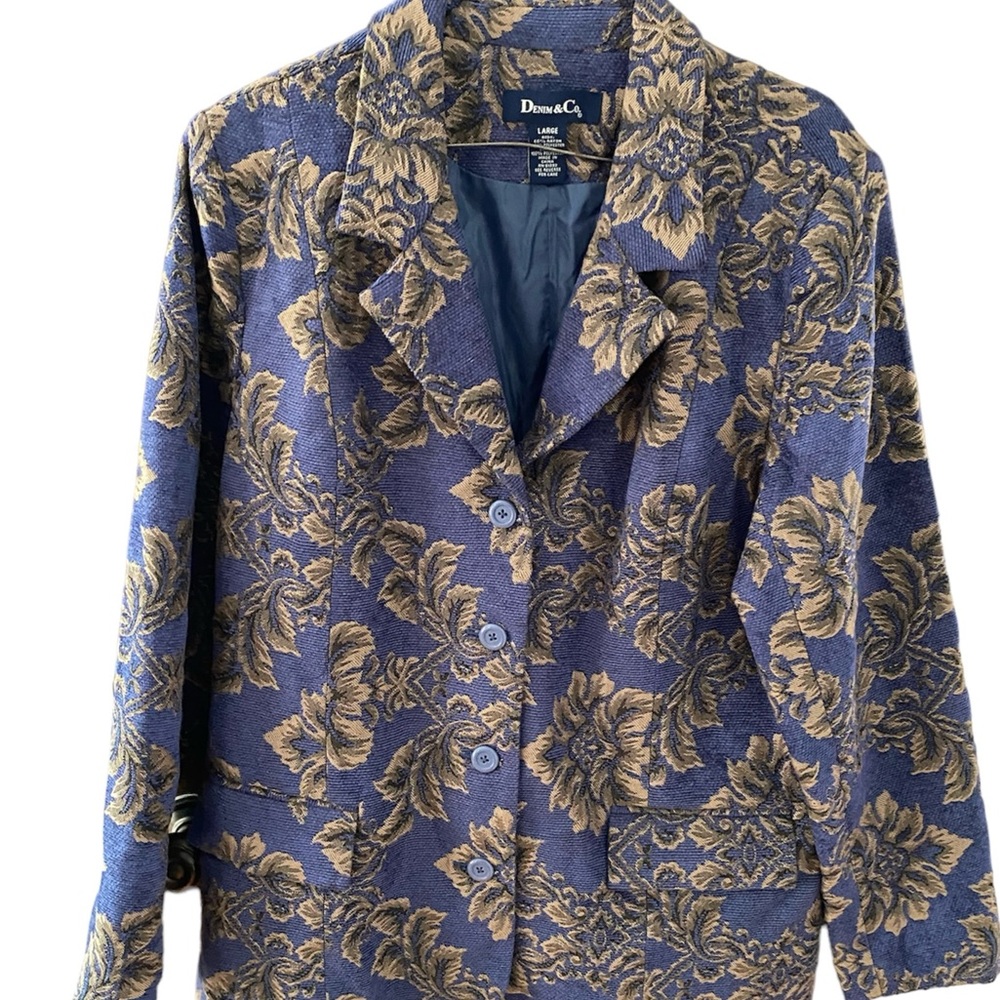 Blue tapestry blazer